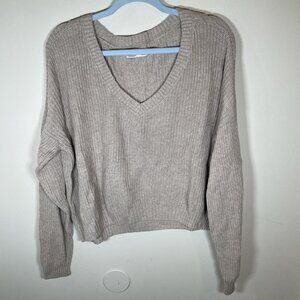 Hollister Beige V Neck Slouchy Sweater
